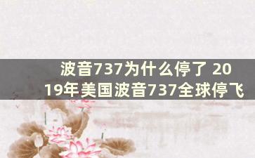 波音737为什么停了 2019年美国波音737全球停飞